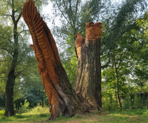 Park Kępa Potocka z nowymi rzeźbami