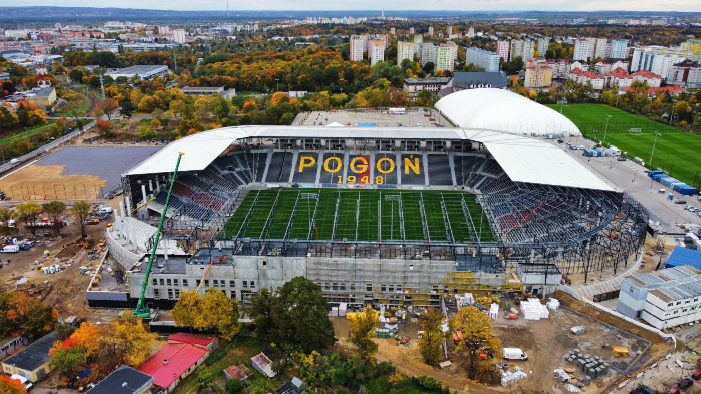Budowa stadionu w Szczecinie - październik 2021