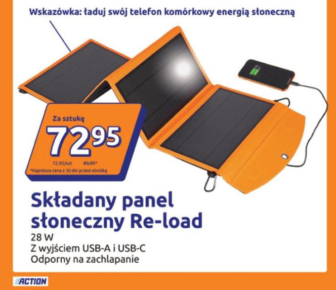 Składany panel słoneczny Re-load, 28 W