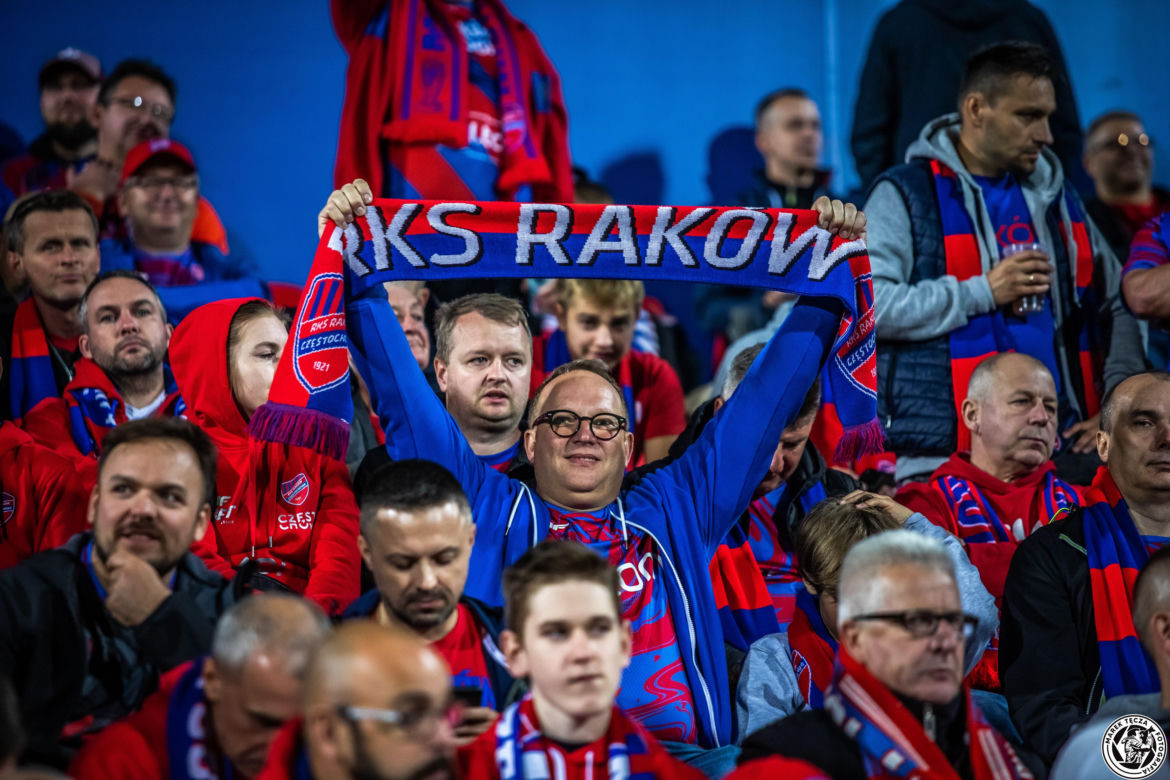 Kibice na meczu Raków Częstochowa - Aris