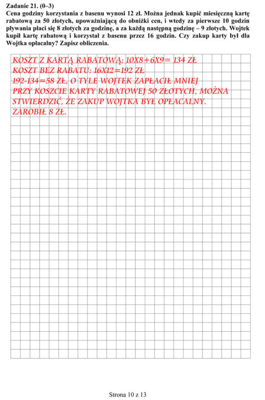 egzamin gimnazjalny 2014 matematyka
