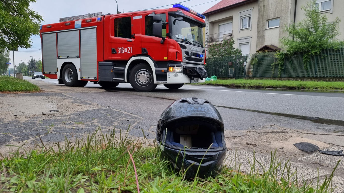 Wypadek motocyklisty