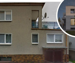To naprawdę była kostka z lat 80. I naprawdę efekt robi tu jeden zabieg, zastosowany na elewacji - dziś jest płótnem, na którym obrazy maluje światło