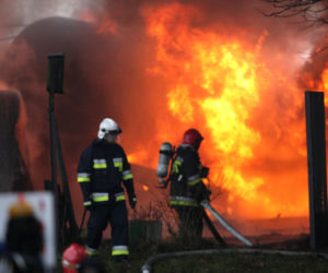 Pożar wagonów pociągów w Białymstoku 