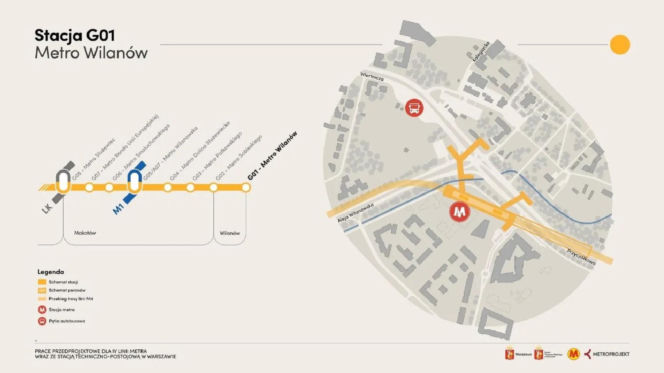 Planowana lokalizacja stacji metra M4 Wilanów