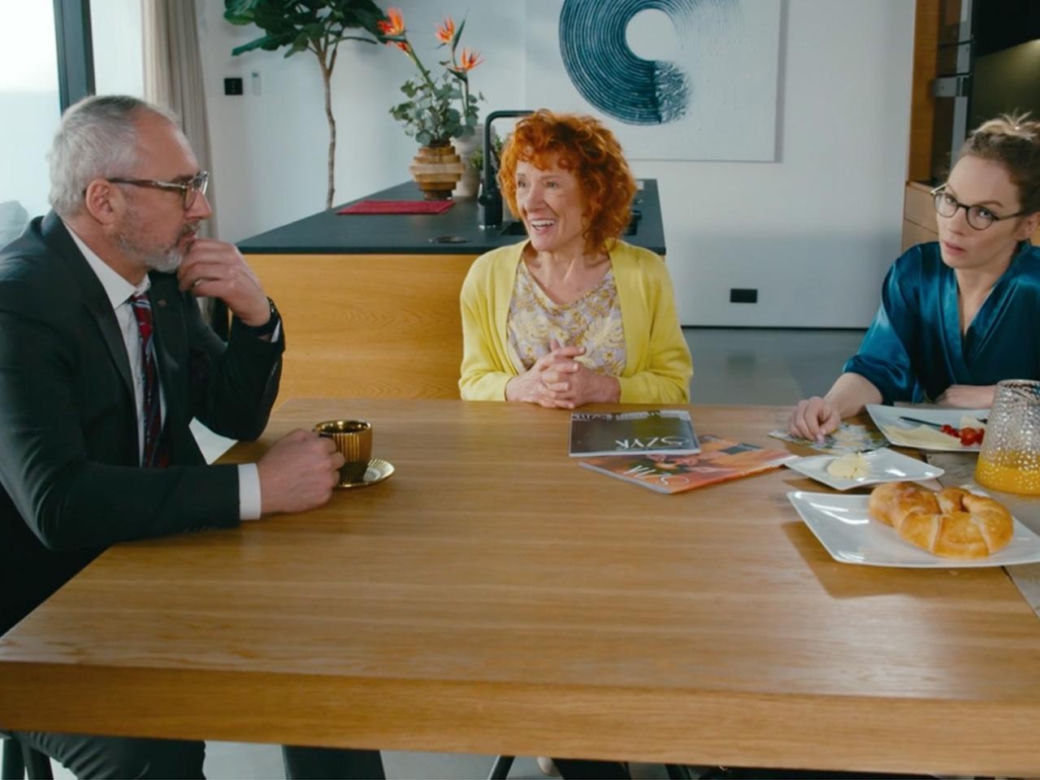 M jak miłość, kulisy serialu: Ola (Ewa Kolasińska) , Werner (Jacek Kopczyński), Sylwia (Hanna Turnau)