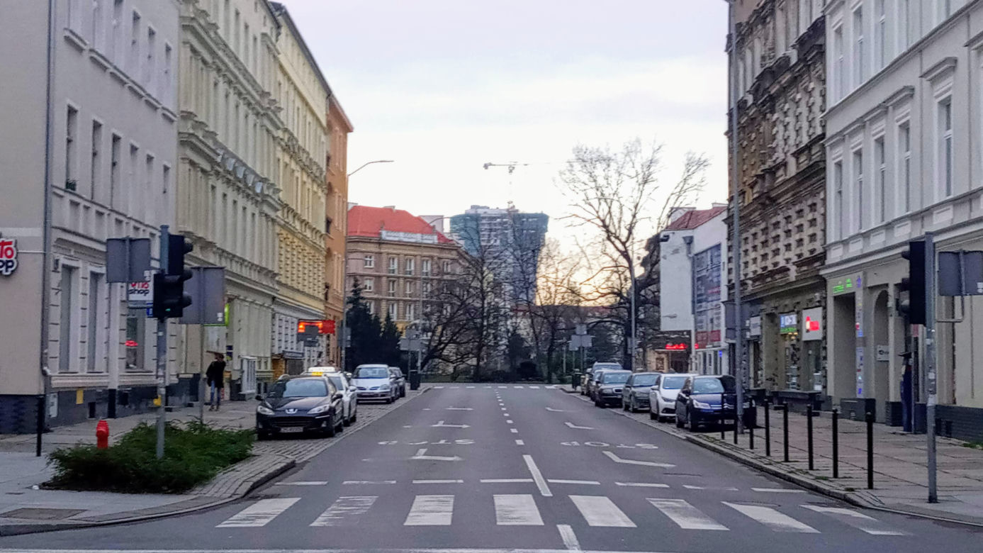 Puste ulice w Szczecinie