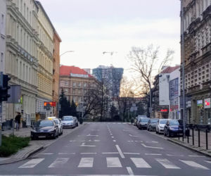 Puste ulice w Szczecinie