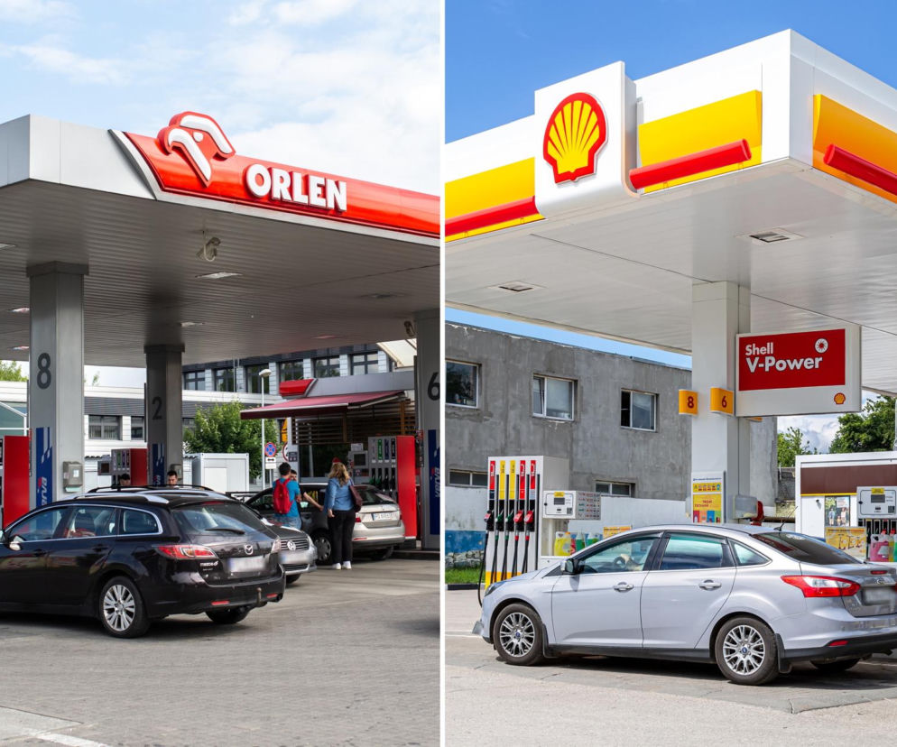 Dwie stacje paliw Orlen i Shell z tankującymi autami. O wakacyjnych promocjach na paliwo 2026 przeczytasz na Eska.