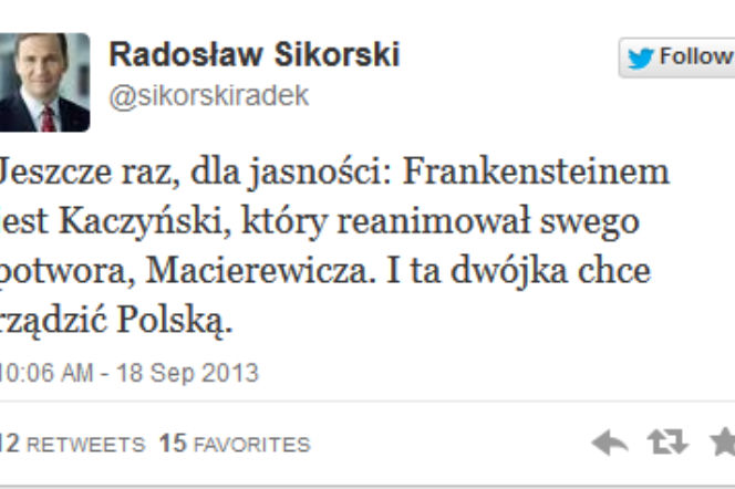 kaczynski twitter sikorski