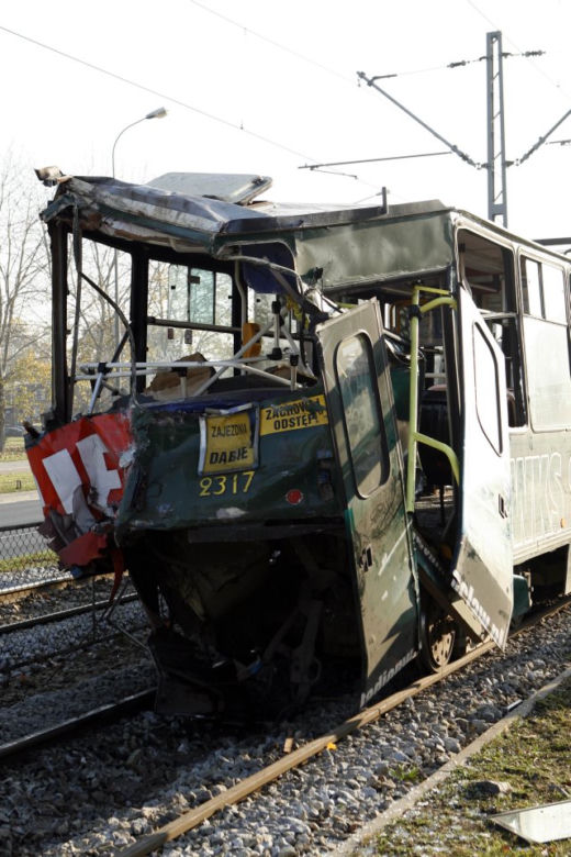 WROCŁAW: Zderzenie trzech TRAMWAJÓW - YOUTUBE, 21 osób RANNYCH