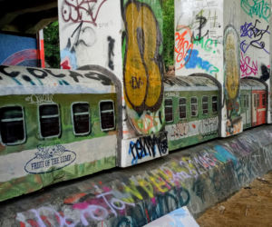 Trójwymiarowy mural przypomina o dawnej świetności linii kolejowej do Polic