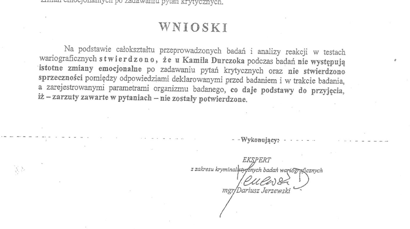 Durczok na wykrywaczu kłamstw