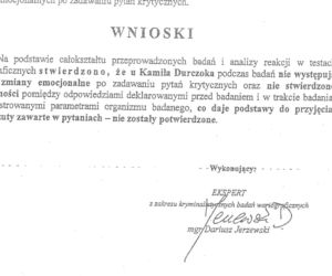 Durczok na wykrywaczu kłamstw