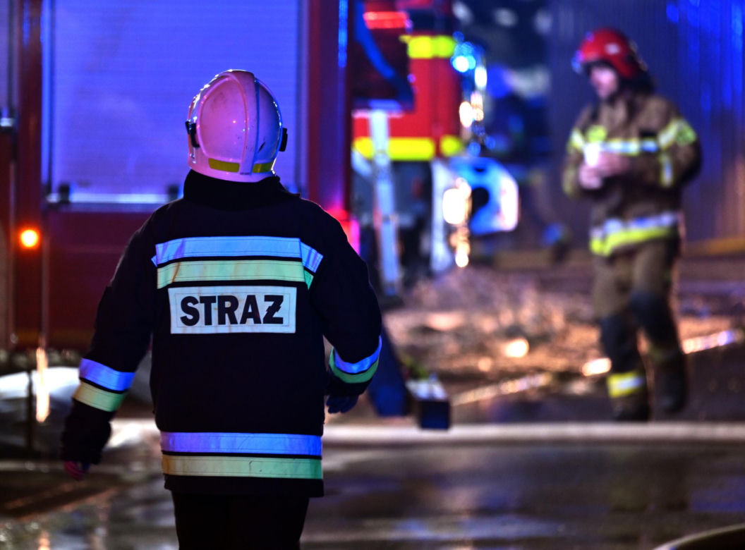 Pożar hali magazynowej w Skawinie