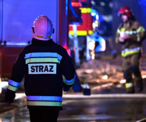 Pożar hali magazynowej w Skawinie