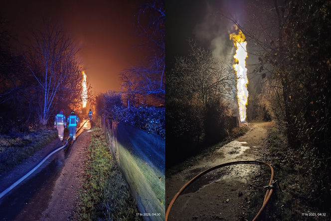 Słup ognia nad Krakowem. Potężny pożar gazu na popularnym osiedlu