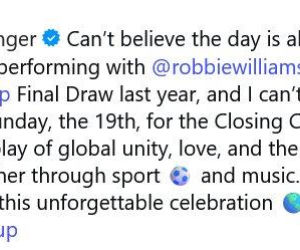 Robbie Williams i Nicole Scherzinger rozgrzali finał mundialu! Ich występ przejdzie do historii