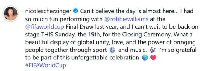 Robbie Williams i Nicole Scherzinger rozgrzali finał mundialu! Ich występ przejdzie do historii