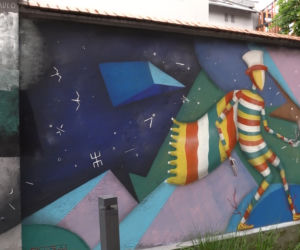 Mural przy Małopolskim Ogrodzie Sztuki