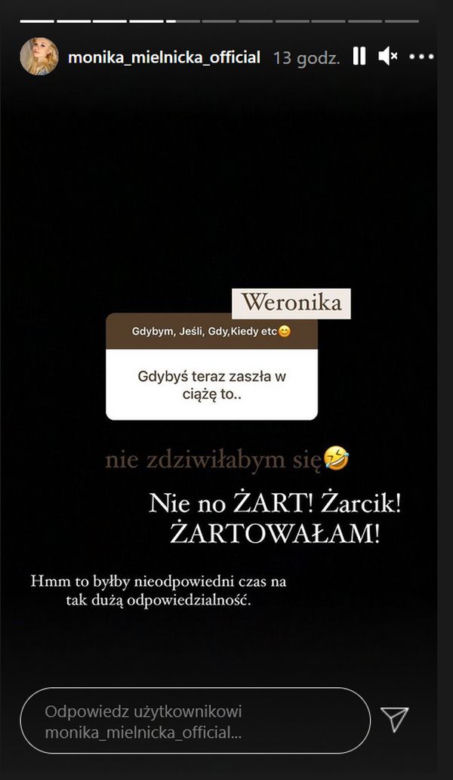 Monika Mielnicka na Instagramie o ciąży