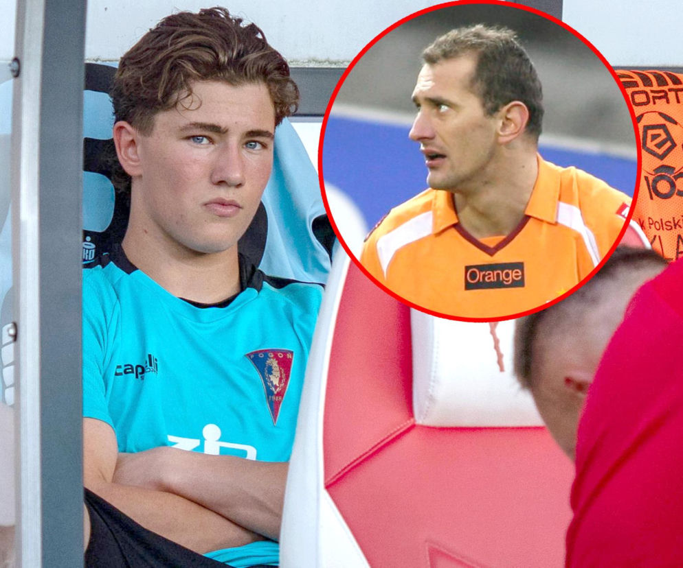 Bramkarz Alex Pesković na ławce Pogoni Szczecin. Na miniaturze obok jego ojciec Boris. O rodzinie pisze SE Supersport.