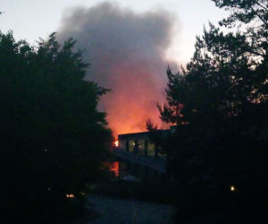 Studzianki. Pożar hałdy śmieci w sortowni 5.06.2019