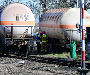 Akcja przepompowywania amoniaku z wykolejonej cysterny