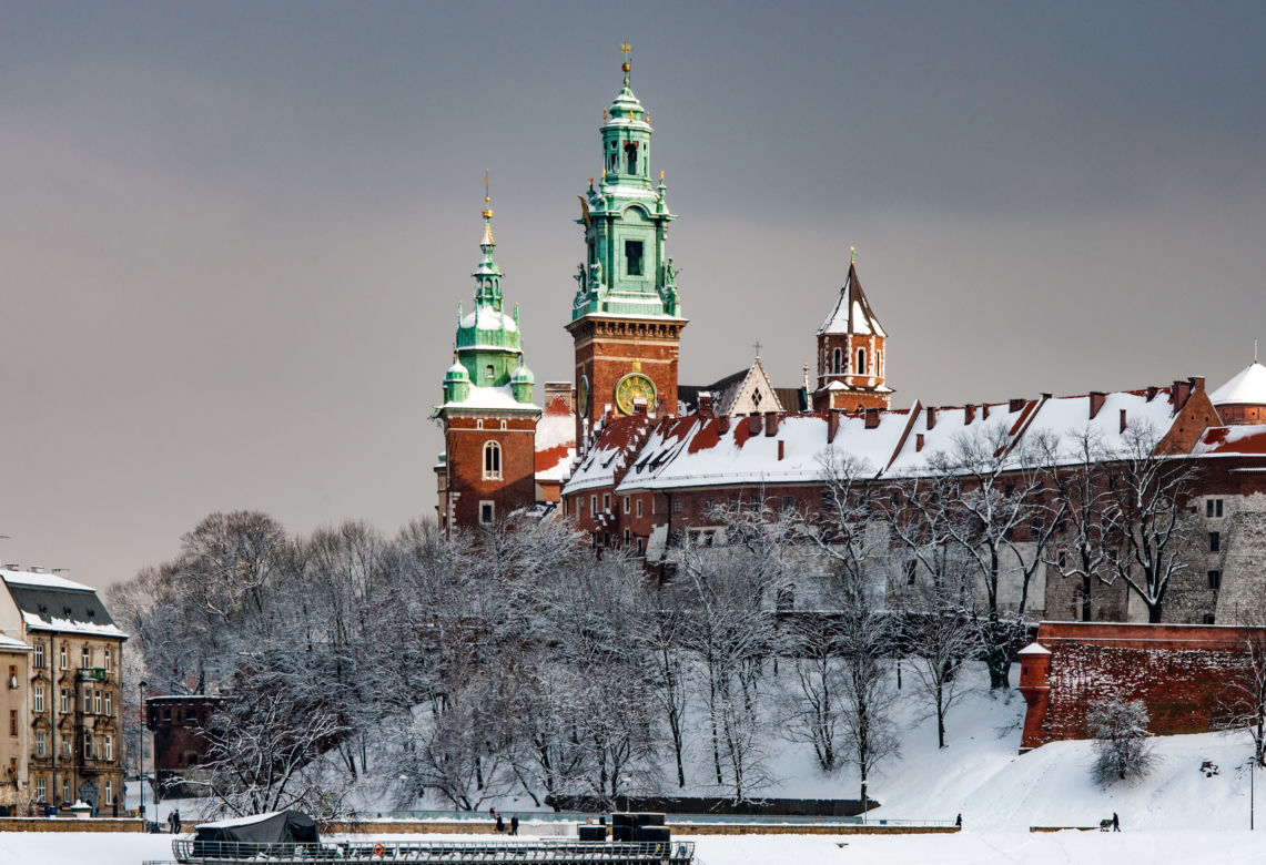 zima polska kraków śnieg