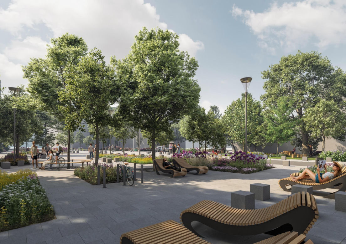 Nowy plac z zielenią na Pradze-Północ - projekt