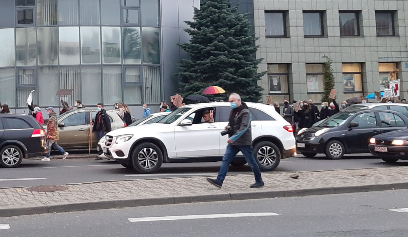 Protest kobiet - blokada ulic w Olsztynie