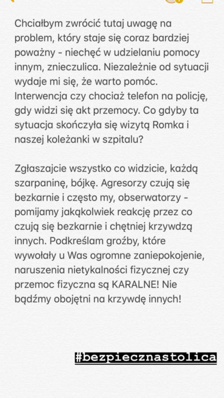 Pobity Radek Pestka opisuje zajście na Instagramie! 