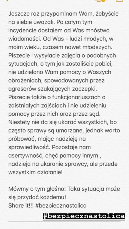 Pobity Radek Pestka opisuje zajście na Instagramie! 