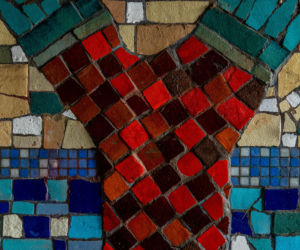 Przejście podziemne przy dawnej kopalni - mozaika z PRL