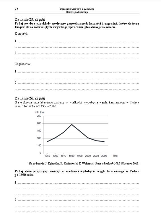 Arkusz geografia podstwowy matura 2014