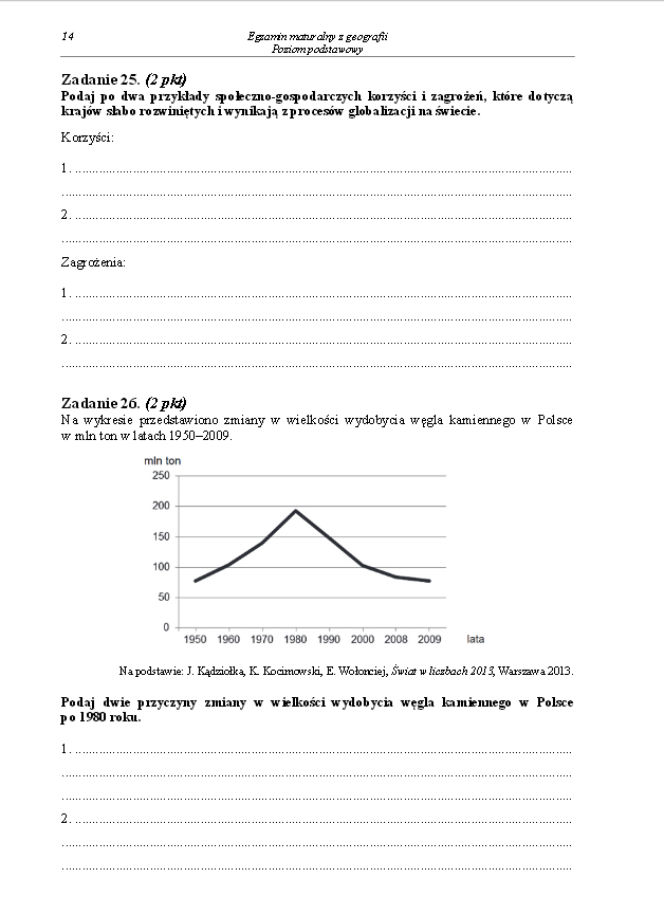 Arkusz geografia podstwowy matura 2014