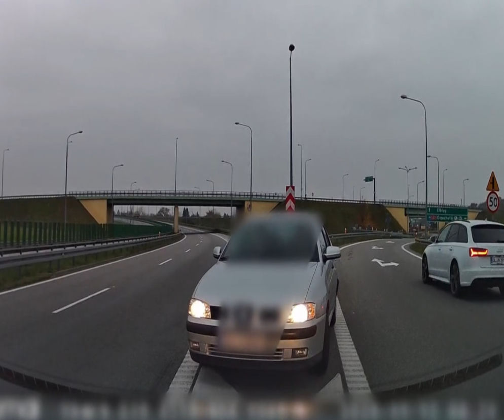 Wjechał pod prąd na S7