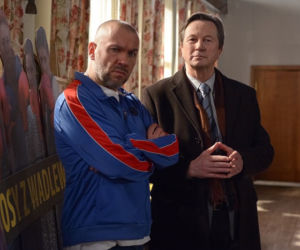 Pierwsza miłość, odcinek 3249, Hiszpan (Piotr Więcławski), wójt (Piotr Cyrwus)