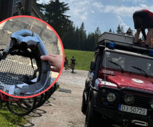 Rowerzystka rażona piorunem w górach. Tyle zostało z jej kasku!