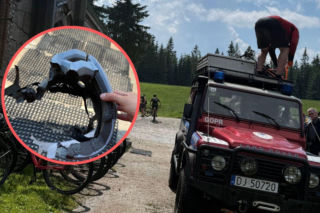 Rowerzystka rażona piorunem w górach. Tyle zostało z jej kasku!