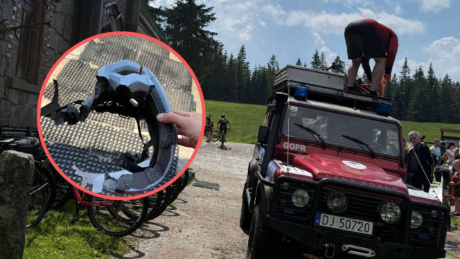 Rowerzystka rażona piorunem w górach. Tyle zostało z jej kasku!