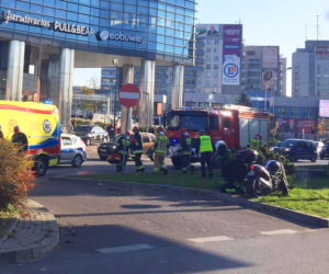 Wypadek motocyklisty przy Galerii Rzeszów