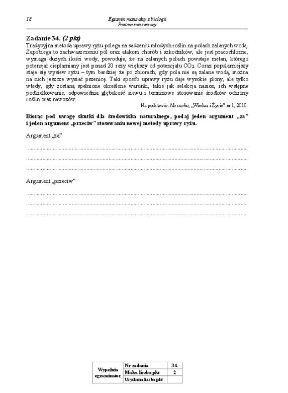 Arkusz biologia rozszerzony matura 2014