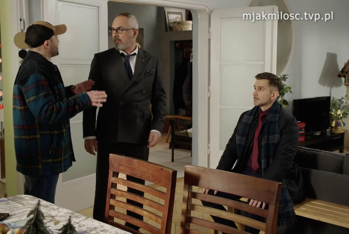 M jak miłość, odcinek 1804: Wiesiek (Marcin Zarzeczny), Adam Werner (Jacek Kopczyński), Kamil (Marcin Bosak)