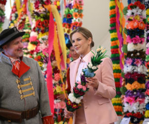 Marta Nawrocka na Niedzieli Palmowej w Pałacu Prezydenckim