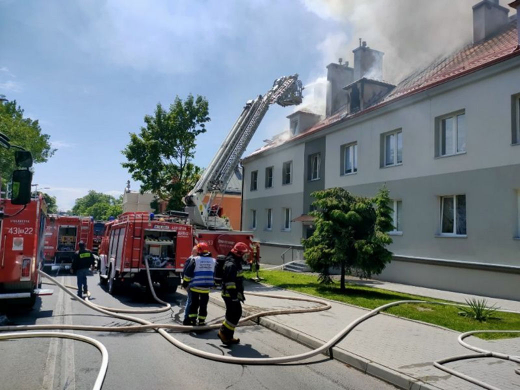 Pożar kamienicy w Radymnie