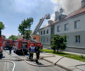 Pożar kamienicy w Radymnie