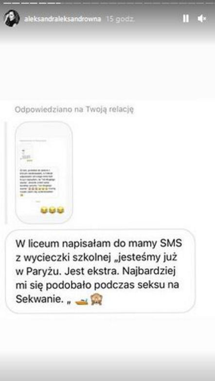Aleksandra Kwaśniewska pokazała pikantne wiadomości