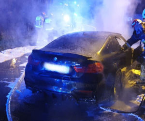 Sportowe BMW płonęło jak pochodnia