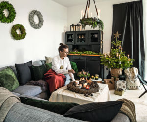 Biel, czerń i zieleń — Kasia stworzyła świąteczne wnętrza marzeń!